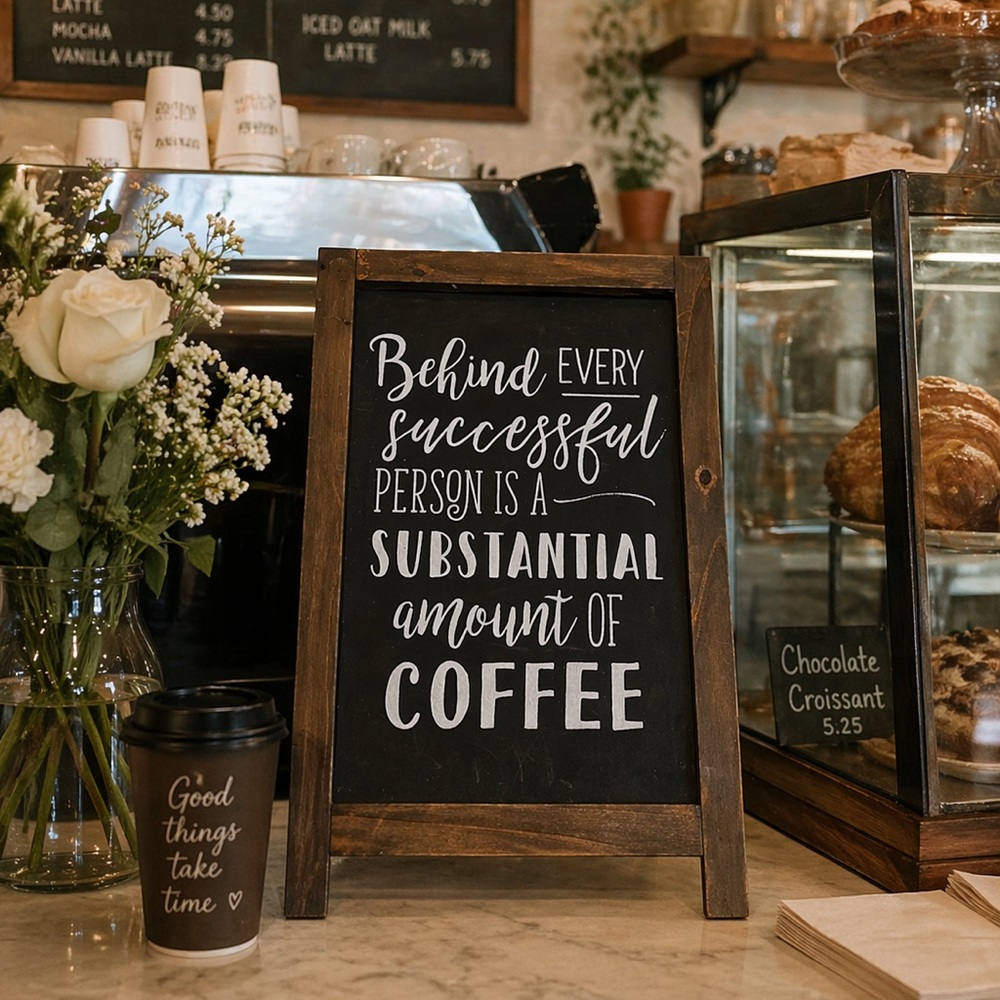 Behind Every Successful Person Is A Substantial Amount Of Coffee Sandwich Sign